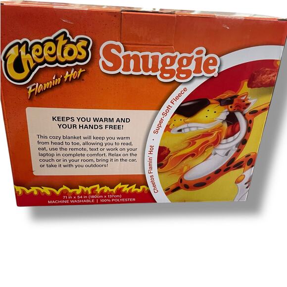 Snuggie Blanket w Sleeves CHEETOS Flaming Hot Fleece Gag Gift Wearable 71 × 54" - Picture 10 of 12